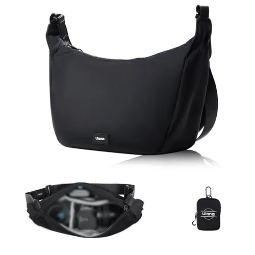 ULANZI Kameratasche Schultertasche Kameratasche Sling Bag Stilvoll mit Trennwänden Leichte Aufbewahrungstasche für DSLR-Kamera Kamerazubehör Reise Outdoor Fotografie Tasche (Schwarz)