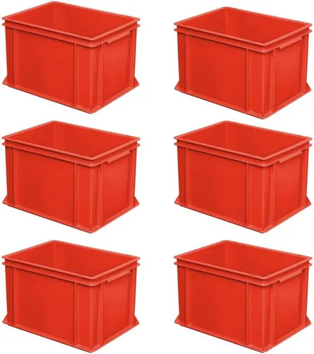 BRB-Lagertechnik Aufbewahrungsbox 6 Eurobehälter, stoßfest und robust - Aufbewahrungsboxen für Lagerung und Transport, stoßfest, lebensmittelecht und bis -20°C kältebeständig.