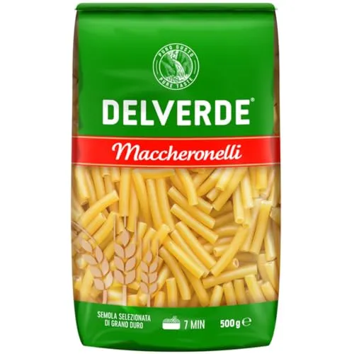 Delverde Maccheronelli - Kleine Nudeln aus Hartweizengrieß 500g - Kurze Pasta, perfekt al dente für Ihre Lieblingsgerichte und ideal für kreative Rezepte.