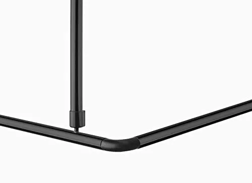 ALU DECKENHALTERUNG EXTRA LANG 120cm! FÜR WINKELSTANGE DUSCHSTANGE DUSCHVORHANGSTANGE BARRIEREFREI! UNDERSEILING OF CORNER ROD! (schwarz)