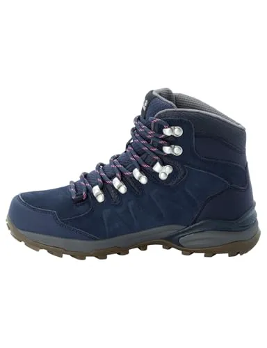 Jack Wolfskin Damen Refugio Texapore Mid W - Wasserdichter Wanderschuh - Wanderschuh für Tagestouren aus Veloursleder, atmungsaktiv und mit hervorragender Dämpfung für optimalen Komfort beim Wandern.