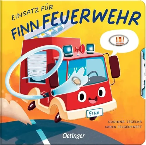 Einsatz für Finn Feuerwehr: Interaktives Pappbilderbuch mit buntem Farbschnitt und einer hochwertigen Drehscheibe für Feuerwehrfans ab 2 Jahren (Kleine Fahrzeuge, großer Tag)