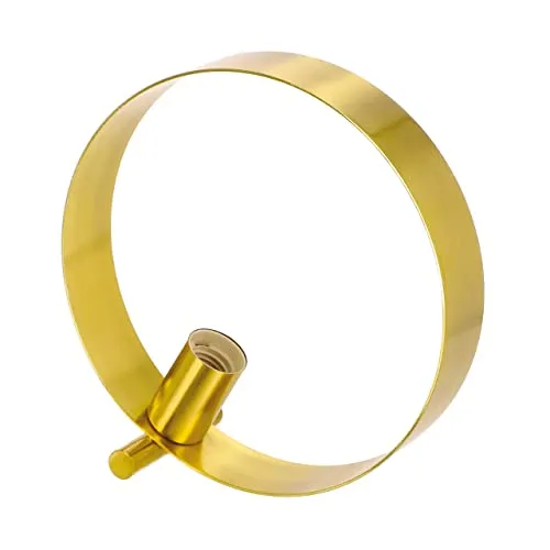 LED Universum Tischleuchte Maya rund ringförmig mit E27 Fassung für Deko-Leuchtmittel (Gold)