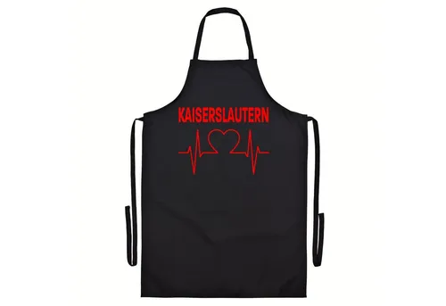 multifanshop Grillschürze Kaiserslautern - Herzschlag - Grillschürze für Kaiserslautern-Fans, hochwertig und langlebig, ideal für Grillabende und als Geschenk