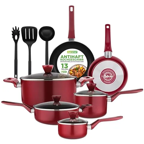NutriChef Pfannenset & Topfset 13-teilig – Antihaft Kochtopf Set