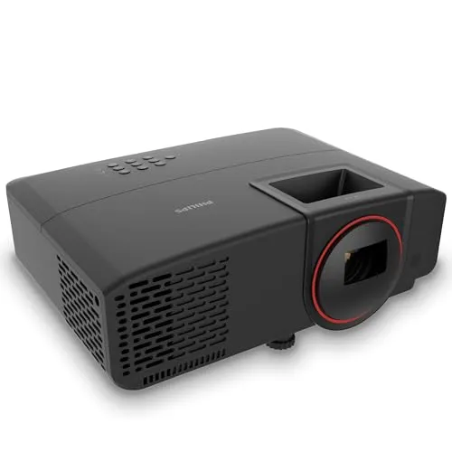 Philips GamePix 800 Smart Beamer - DLP Beamer mit 1920 x 1080 Pixel Full HD, 120 Hz Bildwiederholrate für reaktionsschnelles Gaming und integriertem Google TV für nahtlosen Zugriff auf Streaming-Inhalte.