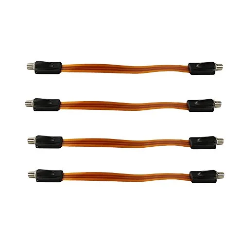 com-four® 4x SAT-Kabel extrem flache Fensterdurchführung - flexible 17,5 cm - Standard Koaxial-Kabel, F-Buchse - Fenster-Adapter für SAT, DVB-T in HD-Qualität (26.5cm - 04 Stück)