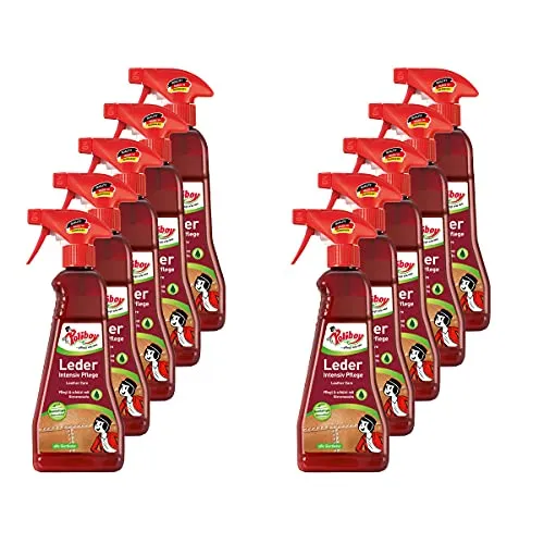POLIBOY Leder Intensiv Pflege - Farblose Lederpflegecreme für Glattleder - Nährt, frischt auf und imprägniert - Für Reitstiefel & Motorradbekleidung - 10 x 375 ml - Made in Germany