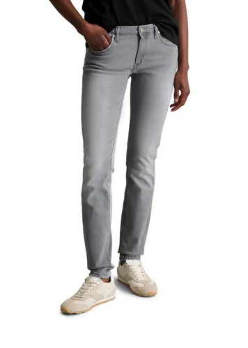MARC O'POLO DENIM Slim-fit-Jeans aus Organic Cotton-Mix - Nachhaltige Damenjeans im klassischen Five-Pocket-Stil, aus elastischem Bio-Baumwolle-Mix, schmaler Schnitt und zeitlose graue Waschung für vielseitige Outfits.