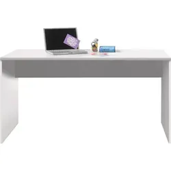 möbelando Schreibtisch Olli I - Weiß - Schreibtisch in klarem Weiß, kompakt und dennoch geräumig, ideal für effizientes Arbeiten im Büro oder Home Office. Leicht und langlebig dank hochwertiger Spanplatte.