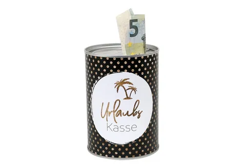 Dekohelden24 Spardose Metall-Spardosen - in Konservendose-Design - Motiv über Dropdown-Menü, (1-tlg)