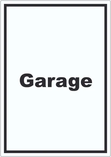 HB-Druck Aufkleber Garage Aufkleber mit Text Auto Stellplatz hochkant, wetterfest, UV-beständig, kratzfest