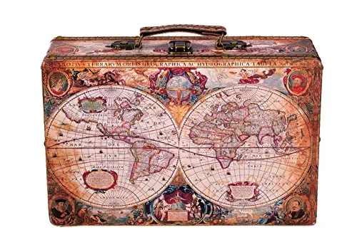 Birendy Truhe Kiste KD 1288 Koffer Kofferset Holztruhe Vintage Schatzkiste,Piratenkiste Größe M (26cm B x 15cm T x 8cm H)