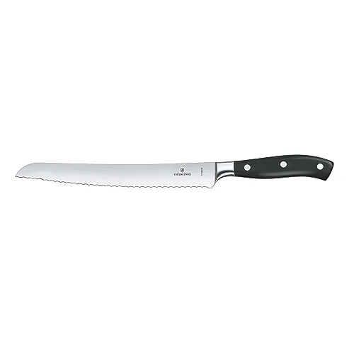 Victorinox Grand Maître, Profi Brot- und Konditormesser, Extra Scharfe Klinge, Wellenschliff, 23 cm, Rostfreier Stahl, schwarz