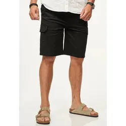 SOULSTAR Cargoshorts mit Stretchanteil Kurze Hose für Herren Sommershorts mit Elasthan-Anteil & Gummibund - Bermuda Regular-Fit schwarz S