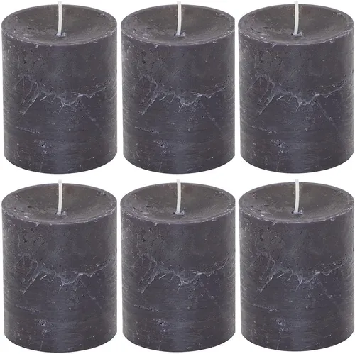 MichaelNoll Stumpenkerze Stumpenkerze Rustic 6er Set - Kerze - Kein Ruß - 30 Std.- 7x8 cm