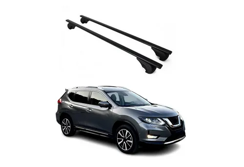 OMAC Dachträger für Nissan X-Trail 2013-2021, 75kg, Schwarz - Robuster Dachträger aus Metall für Nissan X-Trail, leicht zu montieren, wasserbeständig und abnehmbar, ideal für den Transport von Gepäck und Sportgeräten.