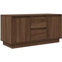 vidaXL TV-Schrank mit LED-Leuchten in Braun Eichen-Optik - TV-Halterung mit RGB-LED-Beleuchtung für ein individuelles Ambiente und viel Stauraum für deine Mediengeräte.
