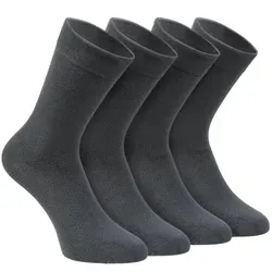 NoblesBox Socken Damen und Herrensocken (Box, 4-Paar) Arbeitssocken, Bambussocken grau 43-46