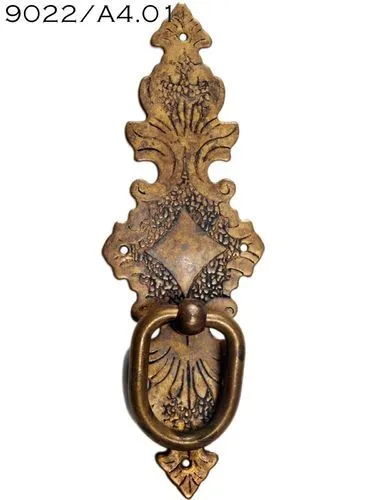 XL Möbelgriff Antik Möbel Beschlag Griff Gründerzeit Ring Möbelschild Messing