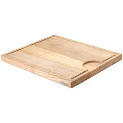 Continenta Schneidebrett aus Hartholz, Handarbeit - Hochwertiges Schneidebrett aus Hartholz mit Saftrille und großer Auffangmulde, ideal für präzises Arbeiten in der Küche. Pflegeleicht und messerschonend.