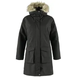 Fjällräven Damen Nuuk Lite Parka, Black, S - Funktionsjacke aus 100% recyceltem Polyamid, leicht und ideal für mildes Wetter mit wasserdichter Membran und anpassbarer Kapuze.