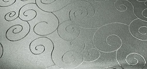 Unbekannt Tischdecke oval 160x400 cm Struktur damast Circle bügelfrei fleckenabweisend #1325 (Silber)