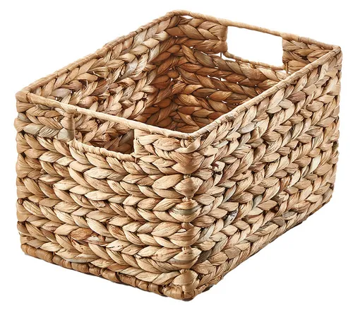 Kobolo Aufbewahrungskorb aus Wasserhyazinthe - Größe M - Dekokörbe aus nachhaltiger Wasserhyazinthe, stilvoll und funktional. Ideal zum Verstauen und Dekorieren in jedem Raum, mit praktischen Grifflöchern für einfachen Transport.