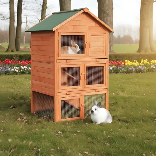 Kaninchenstall Hasen Stall Jumbo mit Auslauf