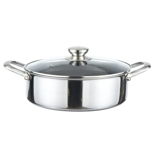 Edelstahl Kochtopf Ø24 cm mit Glasdeckel