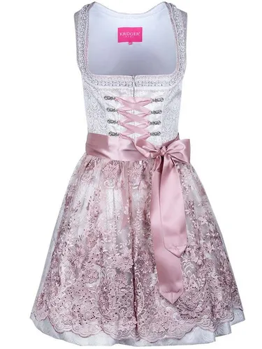 Krüger Madl Dirndl Theresia 50er Länge natur lila Größe 40 in lila von Krüger Madl