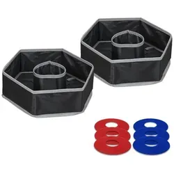 Relaxdays Wurfspiel Washer Toss Blau,Rot,Schwarz
