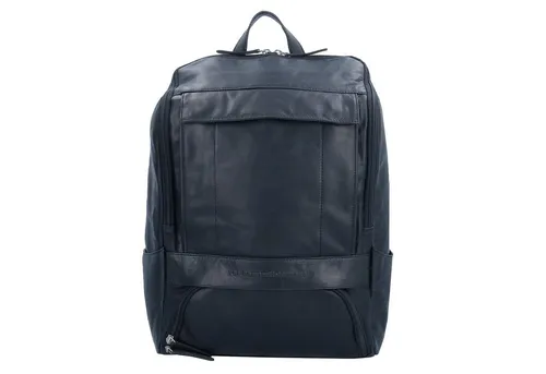 The Chesterfield Brand Laptoprucksack Rich, Leder schwarz - Hochwertiger Laptoprucksack aus Leder, ergonomisches Rückensystem, ideal für Laptops bis 19 Zoll, mit Fächern für A4 Unterlagen und Organizer.