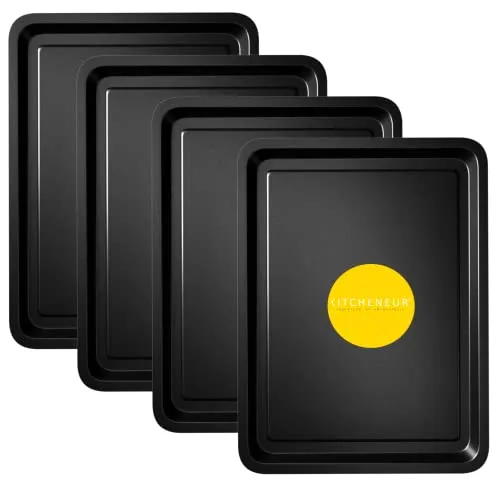 Basic Essentials Backbleche, 32 cm, leicht zu reinigen, antihaftbeschichtet, 4 Stück
