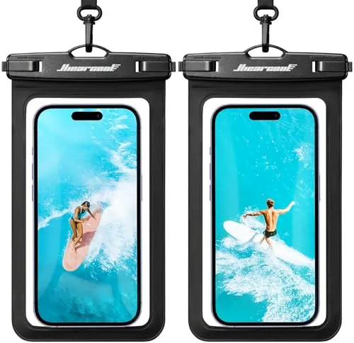 Hiearcool IPX8 Wasserdichte Handyhülle, 2er-Pack, 2 x Schwarz, 8,9 Zoll | Mehrschichtiger IPX8-Schutz; Touchscreen nutzbar; passend für Geräte bis 8,9 Zoll; ideal für Kreuzfahrt, Strand & Pool