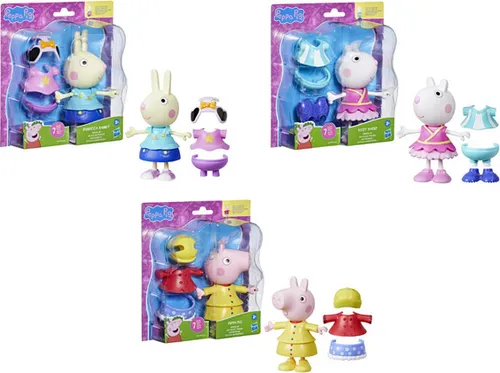 Peppa Pig Luisa Löffel Anziehspaß Figur, interaktives Spielzeug für Mädchen - 15 cm große Puppe für Mädchen ab 3 Jahren mit 6 modischen Accessoires. Ideal für kreative Rollenspiele und Anziehspaß, perfekt für unterwegs.