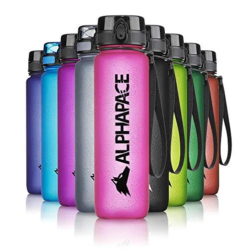 ALPHAPACE Trinkflasche, auslaufsichere 350 ml Wasserflasche, BPA-freie Flasche für Sport, Fahrrad & Outdooraktivitäten, Sportflasche mit Fruchteinsatz, in Pink