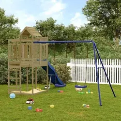 vidaXL Spielturm aus kesseldruckimprägniertem Kiefernholz - Verwandle deinen Garten in einen Abenteuerspielplatz! Dieser robuste Spielturm bietet eine Plattform, Rutsche, Schaukeln und Sandkästen für unendlichen Spielspaß im Freien.