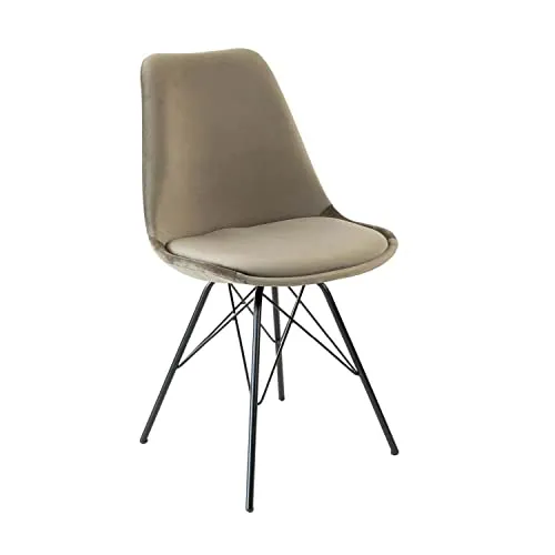 Kick Collection Esszimmerstühl Velvet - Samt - Taupe - Modern und Hochwertig - Samtstoff und Metall - Erhältlich in vielen Farben