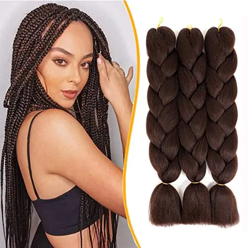 WoWCFyyds 3Packs Kanekalon Kunsthaar Hair Jumbo Braids Extension Ombre Braiding Hair Haarverlängerung 24