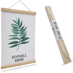 Likarto Bilderrahmen Premium-Posterleiste in DIN A4 bis DIN A1 aus Echtholz, Posteraufhänger, Magnetische Leisten, Klemmschienen, Bilder aufhängen 30 cm