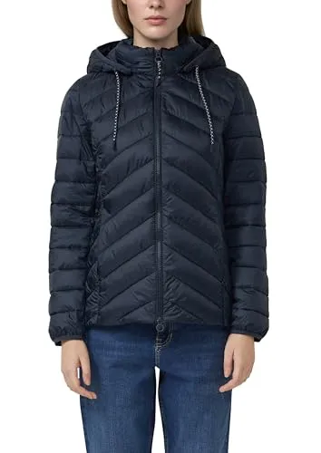 s.Oliver Damen Outdoor-Jacke 2173542 BLUE 40 - Stylische Outdoor-Jacke mit Slim Fit, praktischer Kapuze und Reißverschluss. Ideal für aktive Tage im Freien.
