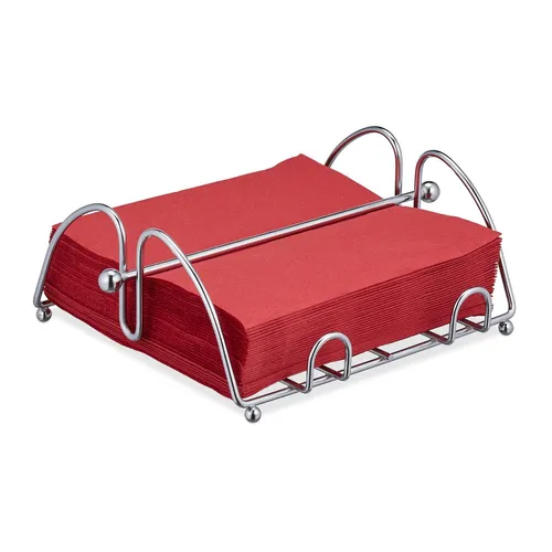 Stylischer Serviettenhalter aus Eisen - Serviettenringe & -halter aus robustem Eisen, mit eleganter Silberfarbe und kompakten Maßen - ideal für jede Tischdekoration.