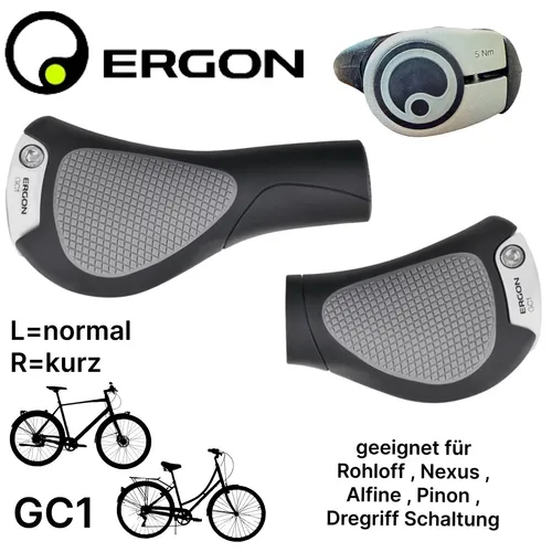 Ergon GC1 Rohloff/Nexus City Ergo Fahrrad Griffe für E-Bike