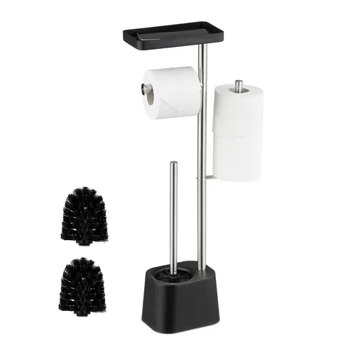 WC Garnitur Toilettenpapierhalter Klobürste Toilettengarnitur WC-Ständer stehend