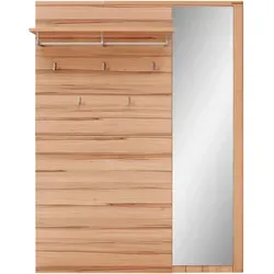 Linea Natura XL-Garderobenpaneel NATURE ONE - Garderobenpaneel aus massiv lackierter Kernbuche mit integriertem Spiegel und fünf Haken. Ideal für mehr Ordnung im Eingangsbereich – Made in Germany für höchste Qualität.