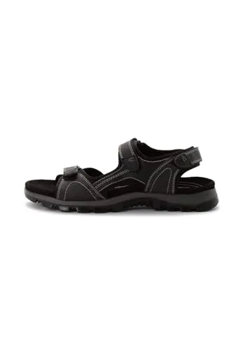 CAMEL ACTIVE Herren Sandale, Gr. 45, schwarz - Wanderschuhe aus Leder und Textil, sportlich und bequem mit gepolsterter Innensohle und praktischem Klettverschluss für optimalen Halt.