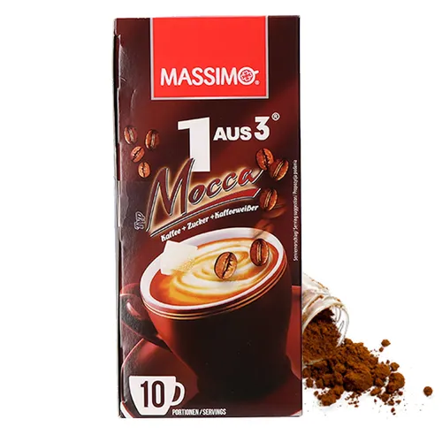 Massimo 1 aus 3 Mocca Instant Kaffee 16 Schachtel x 10 Sticks Getränkepulver