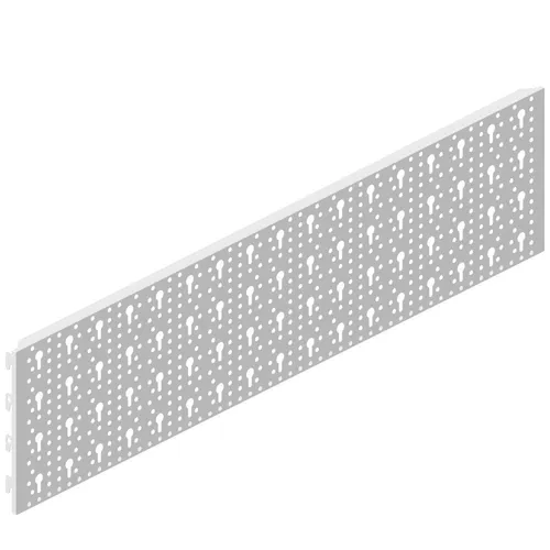 Produktbild 11400-00004= 2x Stahllochplatte 800x200mm weiß Schlüssel Lochwand Element System