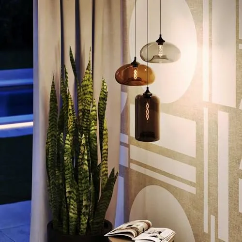 s.luce Hängelampe Orange, Glas Zylindrisch E27 - Moderne Pendelleuchte in zeitlosem Design, ideal für Wohn- und Essbereiche. Kombinierbar mit weiteren Formen und Farben für individuelle Gestaltungsmöglichkeiten.